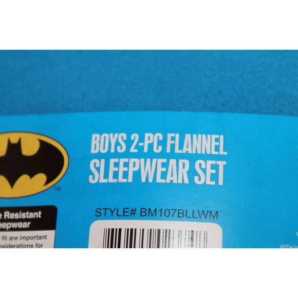 AME DC Comics Size 8 Boys Batman 2-Pc Flannel Sleepwear Set Blue Top Pants NEW - Picture 4 of 4